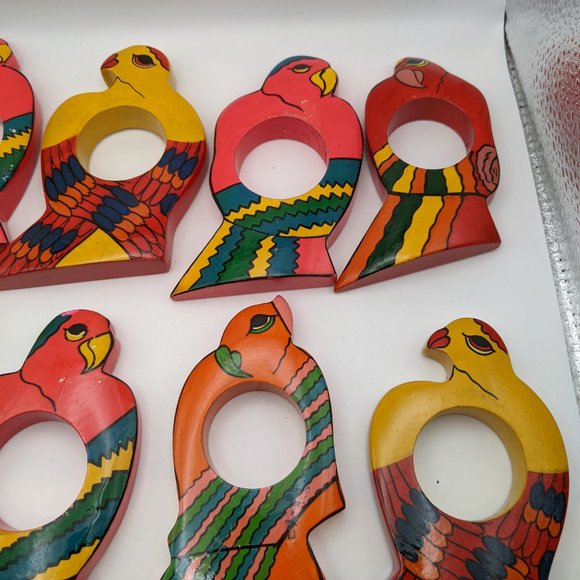 Napkin Rings Set of Eight (8) Tropical Bird Theme Decor - Picture 5 of 10
